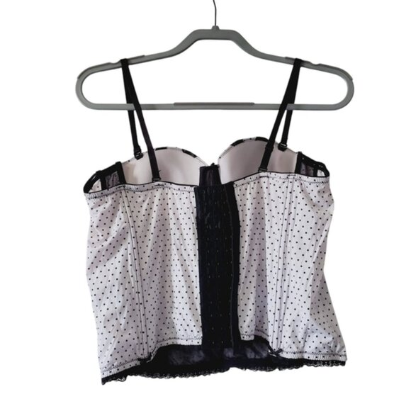 La Lingerie Y2K Coquette Goth Victorian Polkadot Padded Babydoll Corset XL - Picture 3 of 7